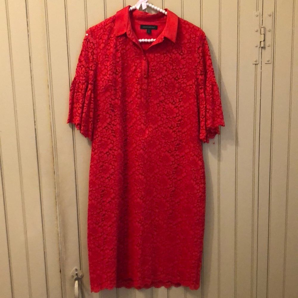 Red lace dress
